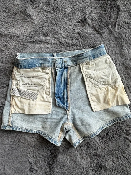 Frame Denim Light Blue High-Rise Jean Shorts - Picture 4 of 6
